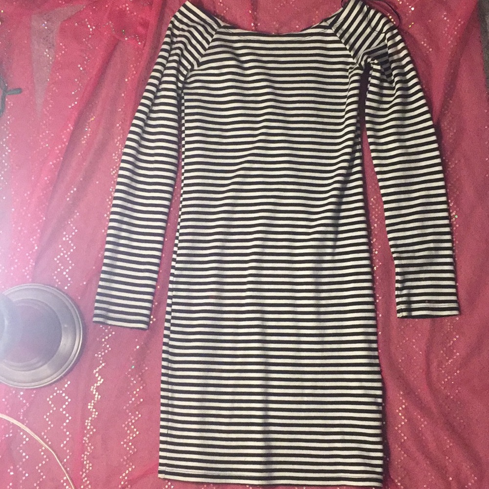 Striped off the shoulder Dress
